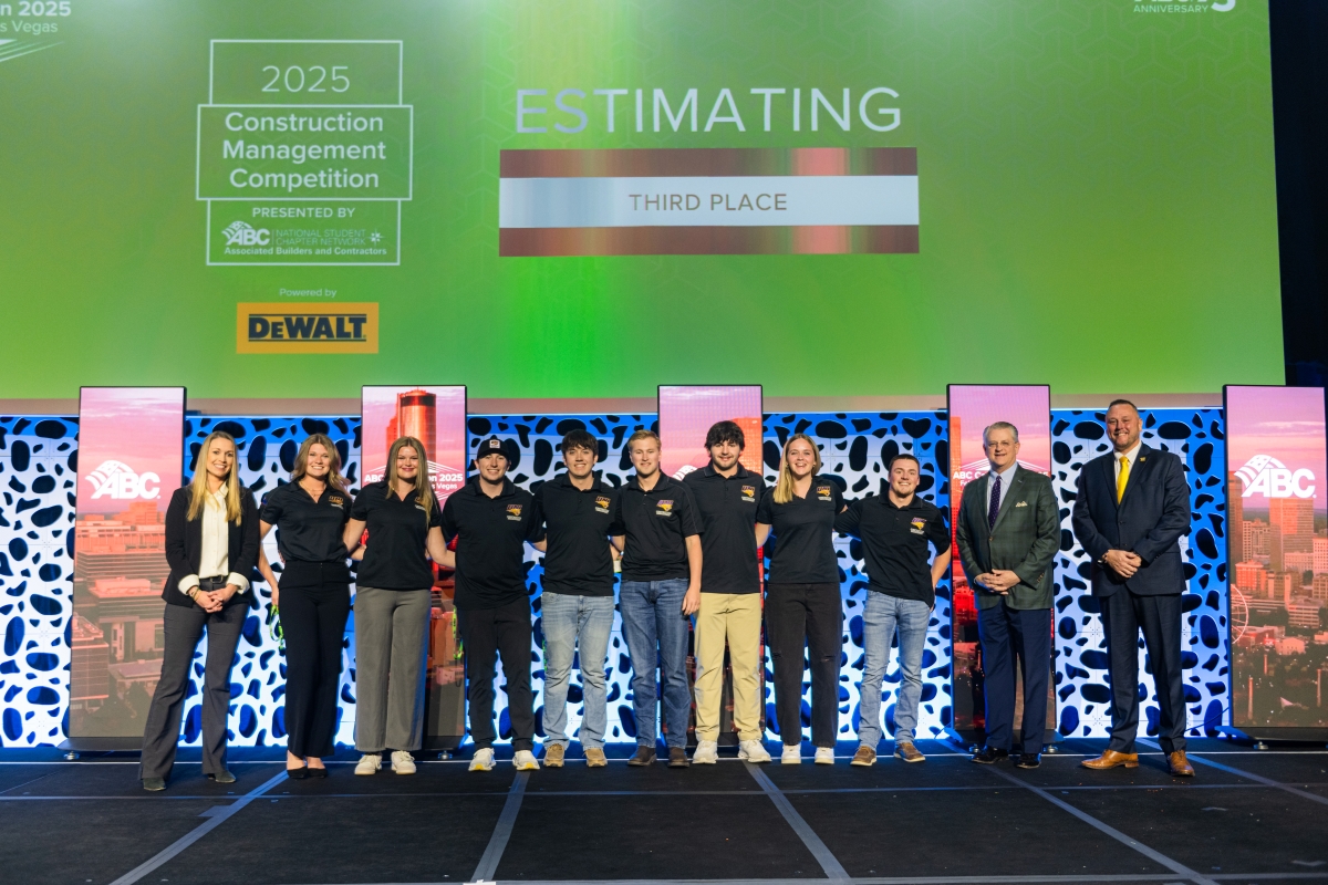 UNI Construction Management Club members at the ABC competition in Las Vegas