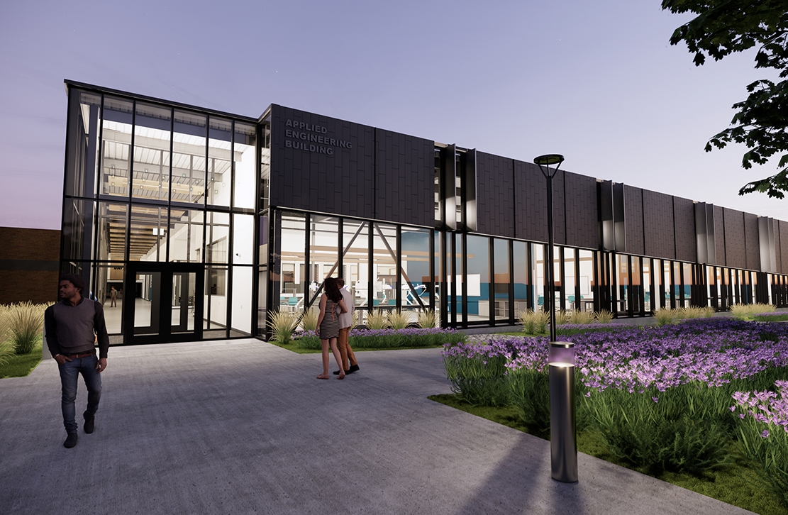 exterior rendering of the new Applied Engineering Building