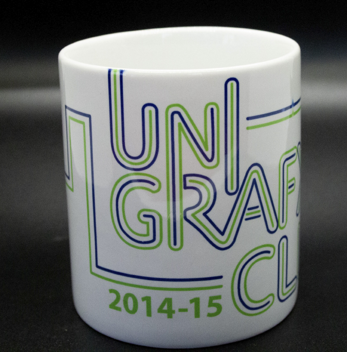 Coffee mug with UNI Grafx Club logo