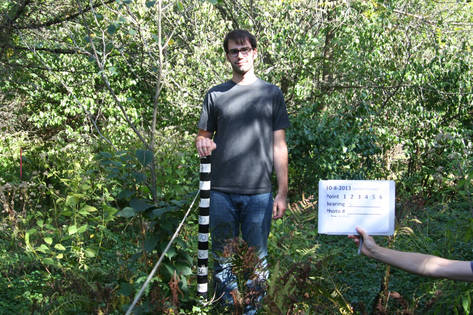 Student preforming study at Sanders Garden