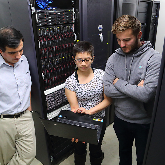 students in server room