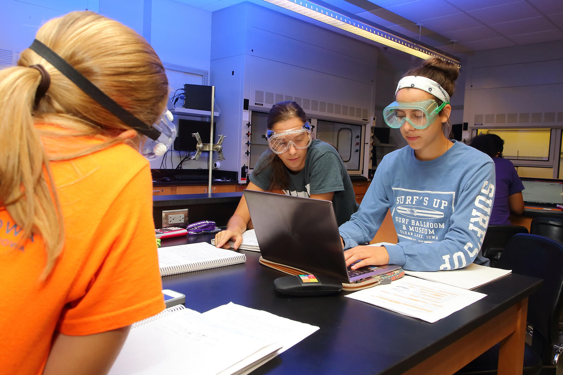 students sitting in a lab