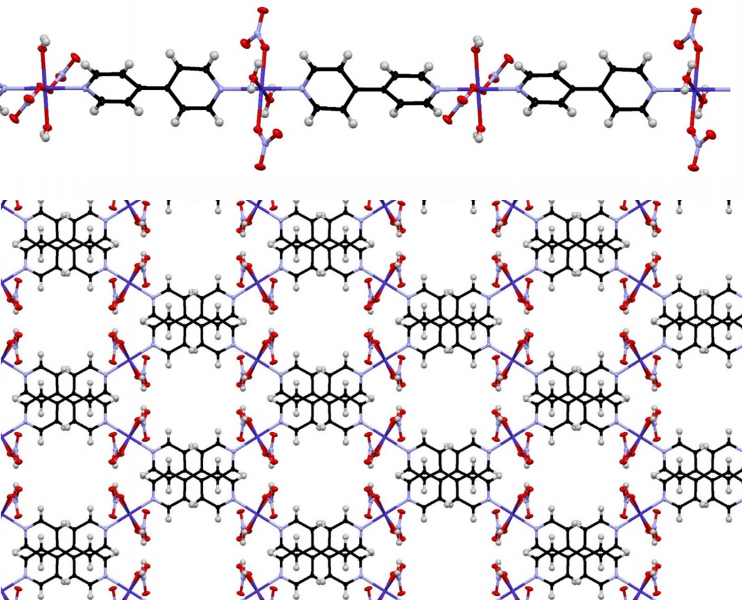 A 1D chain metal-organic polymer that forms crystals with 4 Å pores.